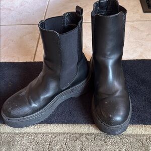 Black Leather Ankle Boots